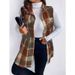 "Plaid Sleeveless Vest Coat – Wool Blend Women’s Outerwear (Black, Khaki, Red, XL-4XL)"_ecoleips.com
