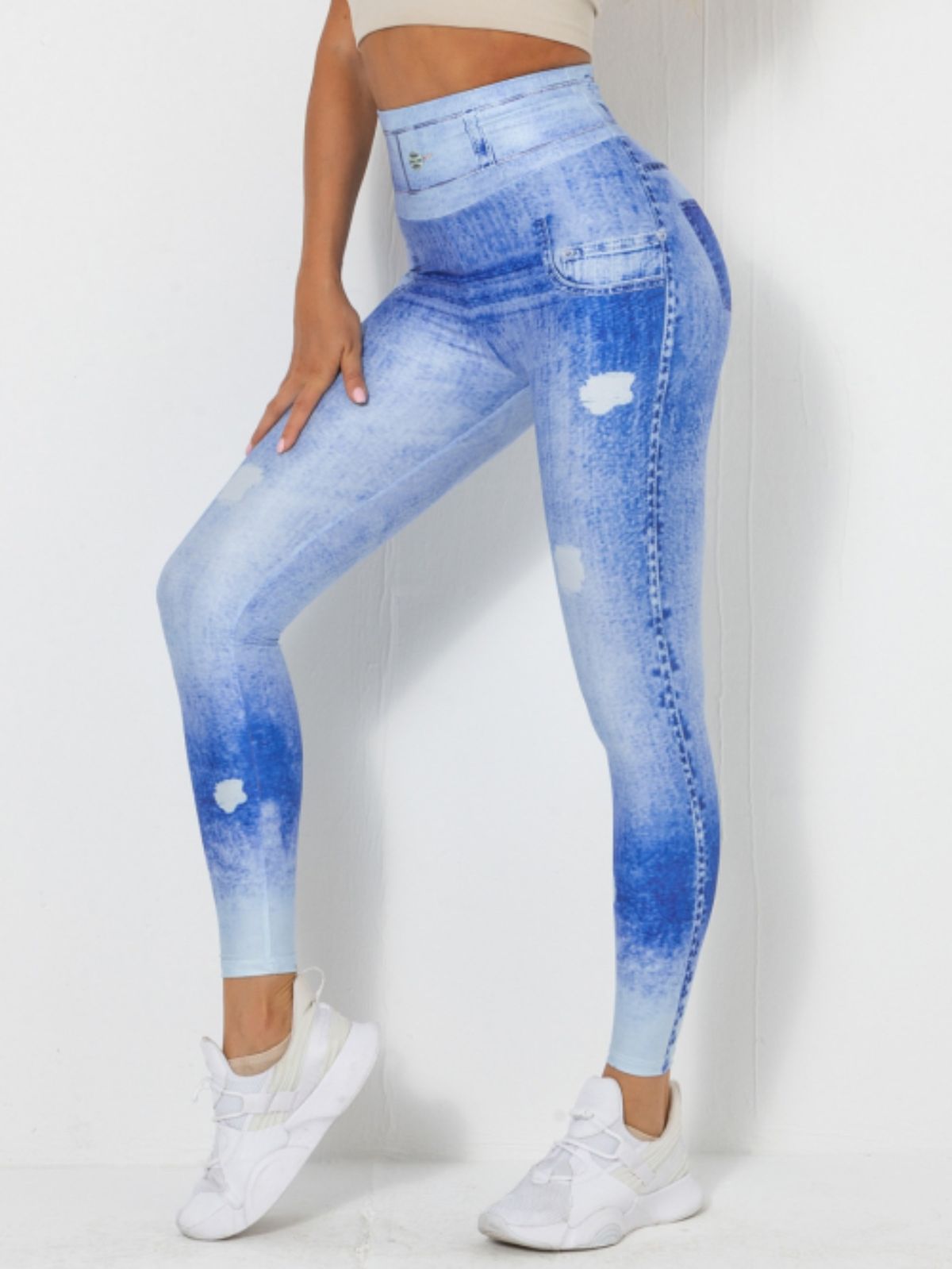 Women's Clothing Denim Peach Yoga Pants Sports Fitness Pants Tight Fitness Pants Yoga Clothes_ecoleips.com