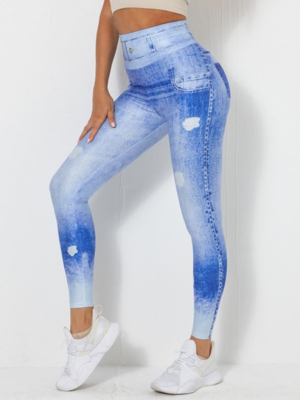 Women's Clothing Denim Peach Yoga Pants Sports Fitness Pants Tight Fitness Pants Yoga Clothes_ecoleips.com