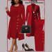 Women's Clothing Long Blazer Set Sleeveless Two Piece Solid Color Dress For Autumn Winter_ecoleips.com