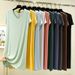 Aria Basics Aria Basics Short-sleeved Women's Pajamas V-neck Loose European American Style Nightgown Spring And Summer Mid-length Plus Size Base_ecoleips.com