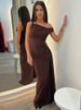 Mozision Oblique Shoulder Backless Sexy Maxi Dress For Women Fashion Off-shoulder Sleeveless High Waist Bodycon Club Long Dress_ecoleips.com