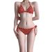 Red Striped Bikini Women's Two Piece Swimsuit Sexy Pure Delicate Vacation Style Hot Spring American Design_ecoleips.com