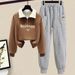 Women's Clothing Casual Pants Suit Reducing Niche Design Half Zip Pullover Versatile Leggings Trendy Harem Casual Pants_ecoleips.com