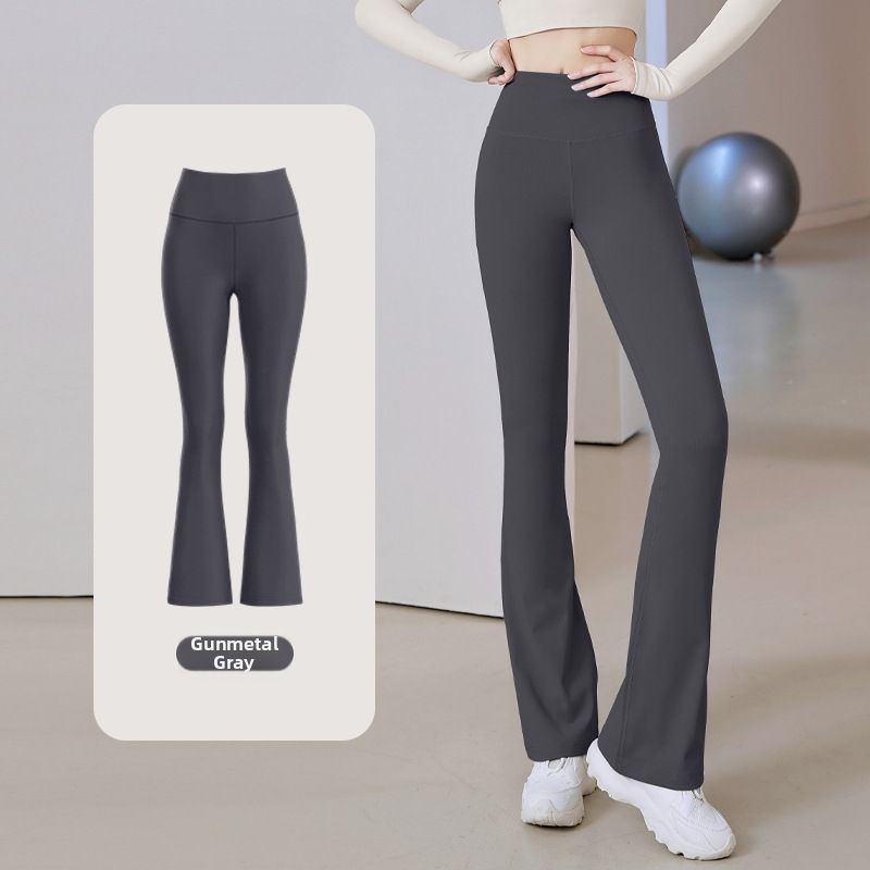 Lulu Sports High Waist Yoga Pants Quick Drying Breathable Tight Fitness Clothes Wide Leg Flared Pants for Women_ecoleips.com