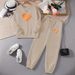 Women's Long Sleeved Heart Patterned Casual Clothing Set European American Style Print_ecoleips.com