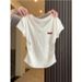 Women's V-Neck Side-Pleated T-Shirt – Slim Fit, Waist-Defining, Trendy Summer Top In Soft Pink & More_ecoleips.com
