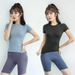 Women's Clothing Slim Fit Yoga Clothes Fitness Tight Fit Running Sweat Absorbent Quick Dry Clothes Slim Fit Tight Fit Yoga Short Sleeve T Shirt_ecoleips.com