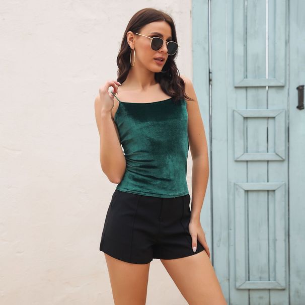 Real Shot Of Outer Model Velt Camisole For Women, European And American Retro Base Shirt, Women's Cross-Border_ecoleips.com