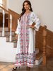 Muslim Robe Ethnic Long Skirt Printed Gilded Beaded Elegant Women's Robe_ecoleips.com