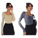 Women's Slim Fit Long Sleeve T-Shirt – Elegant Round Neck Blouse For Office & Night Out_ecoleips.com