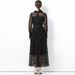 French-Inspired Slim-Fit Long Sleeve Polo Dress With Lace Hem & Belt – Elegant A-Line Maxi Dress For Banquets (Black)_ecoleips.com
