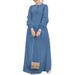 Women's Clothing New Muslim Middle Eastern Style Casual Loose Solid Color Elegant Long Sleeved Ladies Denim Long Skirt_ecoleips.com