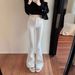 Aria Basics White High-waisted Women's Jeans, 2025 Spring New Style, Stretchy, Slim-fit, Flattering, Slightly Straight-leg Pants,_ecoleips.com