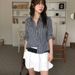 Korean-style High-end, Stylish, Simple, Casual, Slimming, Versatile Long-sleeve Polo Collar Color-blocked Plaid Shirt_ecoleips.com