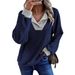 Women's V-Neck Button-Paneled Threaded Long-Sleeved Casual Knit_ecoleips.com