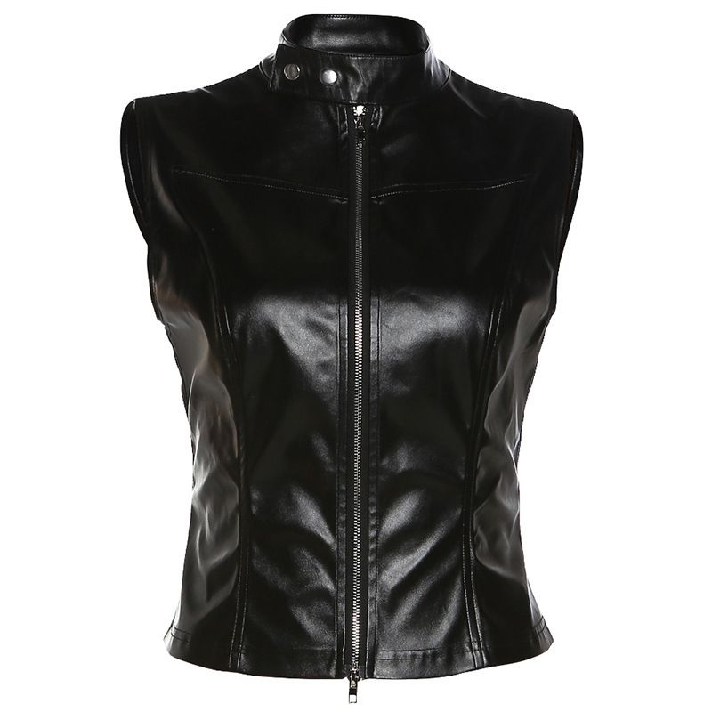 Aria Basics Aria Basics Cross-border European And American Style 2024 Summer New Women's Fashion Stand-up Collar Sexy Backless Slim-fit Cropped_ecoleips.com