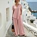 Women's Casual Two Piece Set European American Export Style Irregular Hem Trouser Suit with Short Sleeved Button Shirt Loose Fit 2026_ecoleips.com