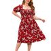 Cross-Border Women's Clothing Plus Size Printed Casual Vacation Bohemian French Elegant Mid-Length Dress_ecoleips.com