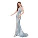 Women's Clothing New Solid Color Sling V Neck Slim Fishtail Small Tail Elegant Slim Long Banquet Evening Dress_ecoleips.com