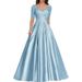 Elegant V-Neck Lace Evening Dress – Long A-Line Gown With Cap Sleeves For Parties & Hosting (XS-3XL, 5 Colors)_ecoleips.com