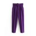 Women's High-Waisted Straight Leg Pants With Belt - Slim Fit Cropped Ankle Pants - Stretchy Polyester Casual Trousers For Daily Wear_ecoleips.com