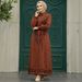 Elegant Embroidered Loose-Fit Maxi Dress With Lapel Collar – Boho Chic Women's Dress In 6 Colors (White, Red, Brown, Green, Black, Khaki)_ecoleips.com