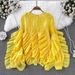 Spring And Summer New Retro Temperament Round Neck Ruffle Loose Long Sleeved Female Foreign Style Irregular Shirt_ecoleips.com
