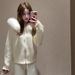 Oversized Hooded Knit Cardigan – Chunky Collar, Zip-Front, Long Sleeve (Beige/White/Blue/Pink/Gray/Black, One Size Fits Most)_ecoleips.com