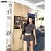 Tall 2025 Summer New Versatile Comfortable Slim Fit Short Top And Shorts Two-Piece Set For Women_ecoleips.com