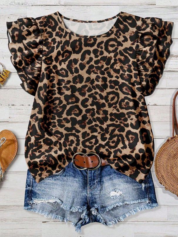 Women's Summer Short Sleeve Casual Round Neck Shirt Top Style_ecoleips.com