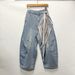 Women's Washed Denim Jeans Long Style Curved Silhouette Loose Fit Square Scarf Decoration New Style 2026_ecoleips.com