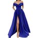 Women's Clothing New Sexy Elegant Noble Satin Solid Color Deep V Dress Evening Dress_ecoleips.com