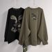 Women's Clothing New Cartoon Embroidered Letters Camouflage Rabbit Long Sleeved Sweater Female Round Neck Top_ecoleips.com