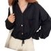 Real Shot Of Foreign Trade Hooded Drawstring Cardigan Short Sweatshirt For Women, Spring And Autumn Thin Style, Plus_ecoleips.com