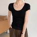 Pure Cotton Short-sleeved T-shirt Women's 2026 Summer New Solid Color Round Neck Versatile Simple Bottoming Shirt_ecoleips.com