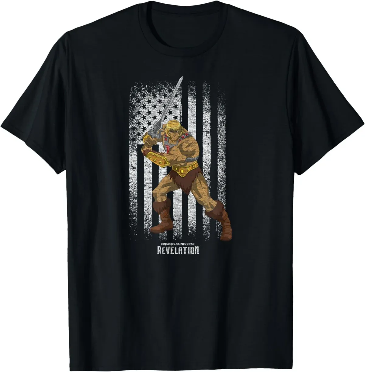 Women's T-Shirts Masters Of The Universe - He-Man Distressed Flag T-Shirt_ecoleips.com