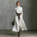 Stylish Turtleneck Long-sleeved Medium-length Dress With Contrasting Belt_ecoleips.com