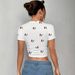 Slim Fit Crew Neck T-Shirt for Women All over Cherry Print Machine Washable Summer Fashion Casual Wear_ecoleips.com