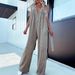 Women's V Neck Sleeveless Backless Washed Denim Jumpsuit Sexy Fashion_ecoleips.com