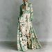 Elegant Retro Casual Long Sleeved Printed Dress Slim Fitting Women's Vacation Clothing_ecoleips.com