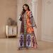 SW2617 Women's Long Robe Dress European American Style Printed Cross Border E-commerce Muslim Fashion_ecoleips.com