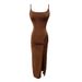 European And American Foreign Trade Sexy Nightclub Style Low-cut Elastic High-slit Long Bodycon Dress For Women_ecoleips.com