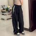 Women's Clothing Leisure Personality Niche Street Elastic High Waist Loose Sports Wide Leg Pants_ecoleips.com