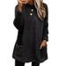 2025 New Women's Long Sleeved Pocket Plush Hoodie T-shirt Top_ecoleips.com