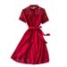Women's Clothing Celebrity Style Celebrity Temperament Dress Skirt Scheming Hollow Lace Short Sleeved Dress Female Summer Dress_ecoleips.com