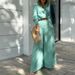 Voya Women's Fashion Trend Casual Solid Color Lapel Slim Fit Fashionable Set With Multiple Colors To Choose From_ecoleips.com