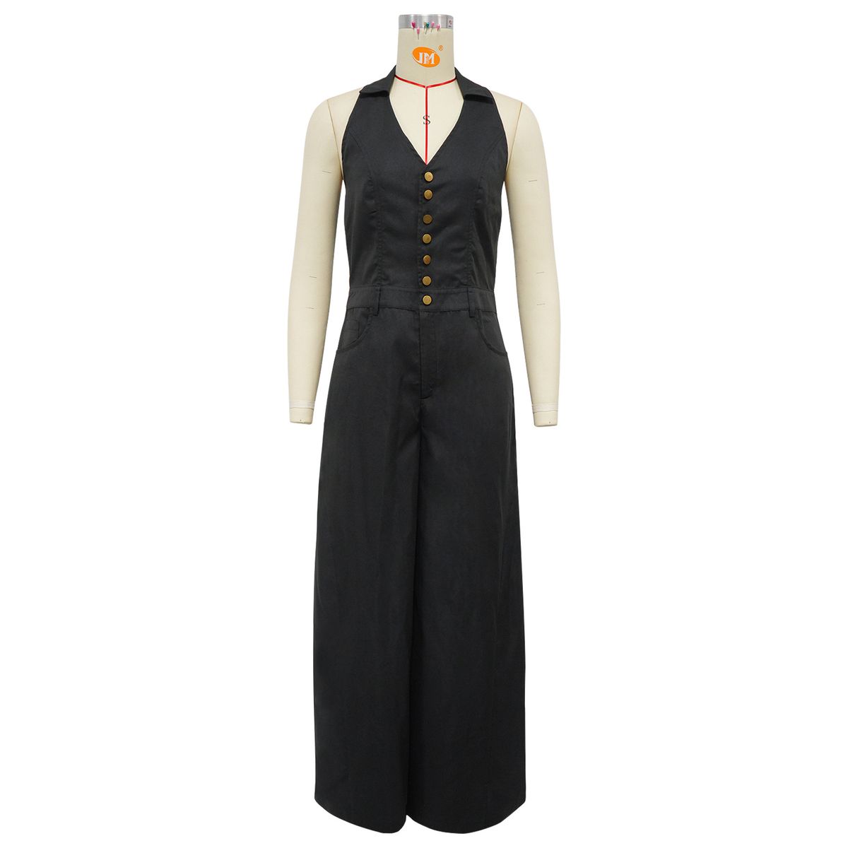 K Fashion Women's Pocket Sleeveless Backless Casual Jumpsuit_ecoleips.com