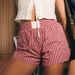 Women's Clothing Fashion Pinstripe Stitching Shorts Women Y2k Retro Mid Elastic Waist Shorts With Pockets Women Casual Pajama Pants_ecoleips.com