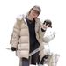girl Girl Girl 2025 Winter New Cloud Puff Mid-Length Jacket For Women Loose Fit Warm Thickened Hooded White Duck Down Coat_ecoleips.com